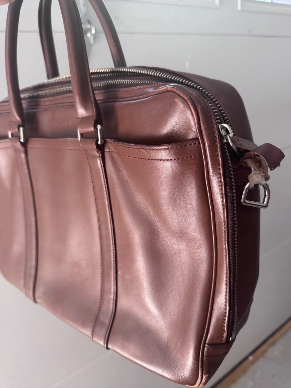 Coach Brown Leather Top-Handle Briefcase - Picture 3 of 12